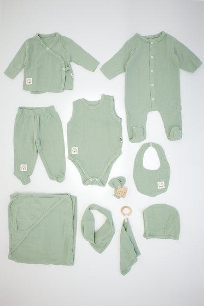 Muslin Fabric 10-Piece Newborn Baby Set