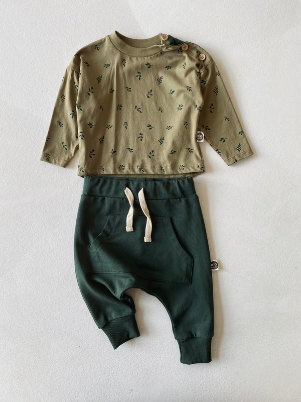 Baby-Set aus Naturbaumwolle mit Kängurutasche, 3-teilig | 0–24 Monate | RG Brand | RG311