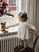 Bebek Doğal Baskılı Desenli Elbise & Toka | %100 Natural Pamuk | RG321