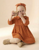 Muslin Baby Collar Dress and Hair Clip | 6 Months – 3 Years | Natural Muslin Fabric | Baby Girl Dress | RG323