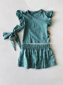 Bebek Doğal Baskılı Etek Takımı