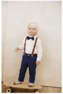 Erkek Bebek Salopet 4’lü Set | Askı ve Papyonlu Takım | 6 ay 3/4 yaş