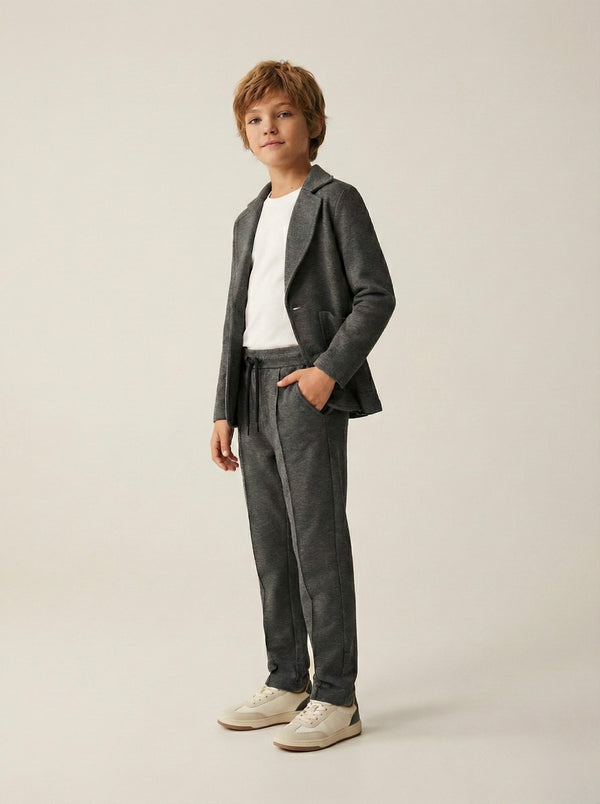 Youth Suit Set | Ages 9–15 | Lycra-Blend 3-Piece Outfit with Trousers, T-Shirt and Jacket | Special Occasion | RG3317