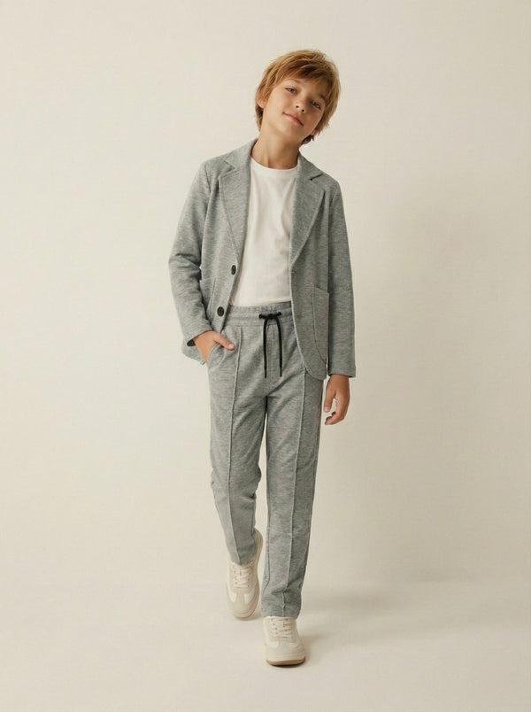 Youth Suit Set | Ages 9–15 | Lycra-Blend 3-Piece Outfit with Trousers, T-Shirt and Jacket | Special Occasion | RG3317