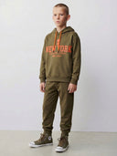 Genç Çocuk Spor Eşofman Takımı %95 Pamuk %5 Likra 9–15 Yaş | Haki & Lacivert | RG3367