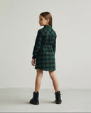 Kız Çocuk Ekose Kare Yakalı Elbise – 9-15 Yaş
