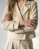 Junges Leinen-Jacken-Hosen-Set