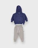 Bebek Fermuarlı Kapüşonlu Sweatshirt ve Eşofman