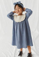 Kız Bebek Uzun Kollu Müslin Elbise ve Saç Bandı Seti (6 Ay - 3 Yaş)