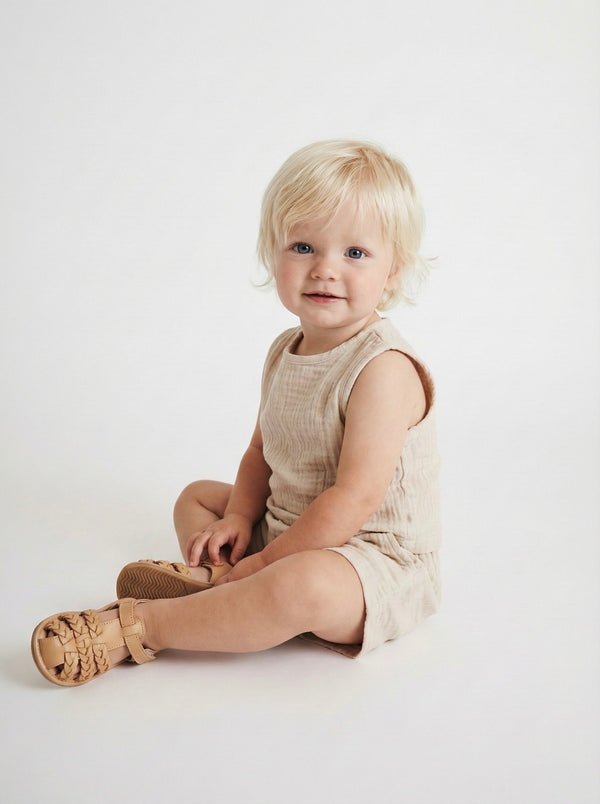 Pamuklu Müslin Bebek Şortlu Takım | RG Brand
