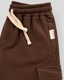 RG Brand RG3744 kahverengi kargo cepli jogger pantolon – bel, kordon, cep ve kumaş detayı