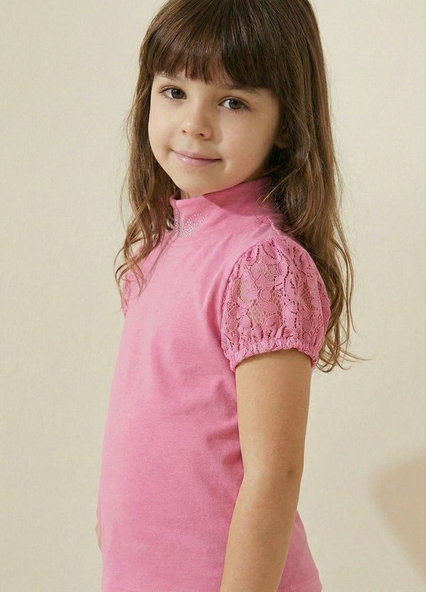 Tülü Kollu Yarım Yaka Çocuk Tişört | 4–12 Yaş | RG Brand | RG453