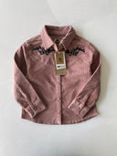 Kız Çocuk Kadife Gömlek Ceket | Nakış Detaylı Şık Tasarım