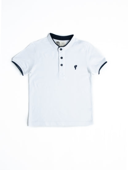 Children's 100% Cotton Polo T-Shirt with Embroidery Detail