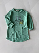 Günlük Penye Kız Çocuk Elbisesi | Çift Cepli, %100 Pamuk | Rahat Kesim, 4 Mevsim | 3-9 Yaş | RG1405