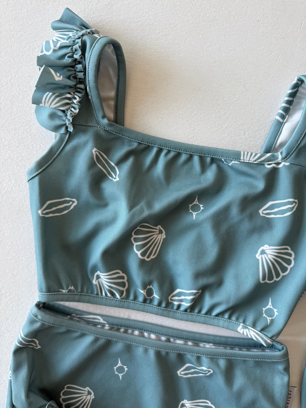 3-teiliges Mädchen-Badeset mit Rüschentop, Shorts & Haarband | UV-Schutz | 3–9 Jahre | RG Brand | RG1600