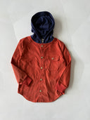 Kadife Kapüşonlu Gömlek - İç Tişörtlü Cepli ve Düğmeli