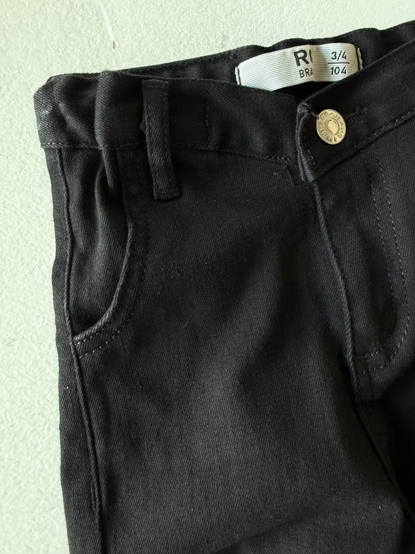 Детские джинсы из денима, лайкра, стандартный крой, черные, для детей 3-9 лет | RG1726