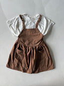 Kız Çocuk Kadife Salopet Elbise – Çift Cepli, Kışlık Günlük Tulum Elbise