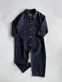 Girls' and Boys' Denim Jumpsuit | Ages 3–9 | Blue, Navy | Long-Sleeved with Pockets | RG Brand | RG1734