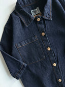 Girls' and Boys' Denim Jumpsuit | Ages 3–9 | Blue, Navy | Long-Sleeved with Pockets | RG Brand | RG1734