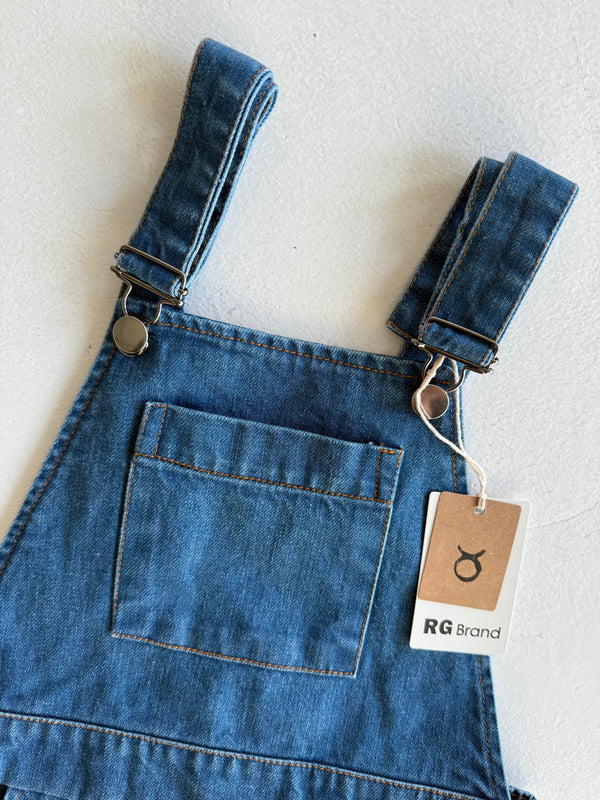 Jeans-Latzhose für Mädchen und Jungen | 3–9 Jahre | Blau, Dunkelblau | 100 % Baumwolle | RG Brand | RG1737
