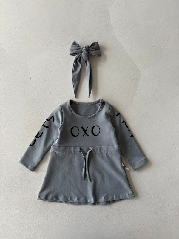 Babykleid und Haarband mit OXO-Print | RG Brand | 6 Monate–4 Jahre | RG225