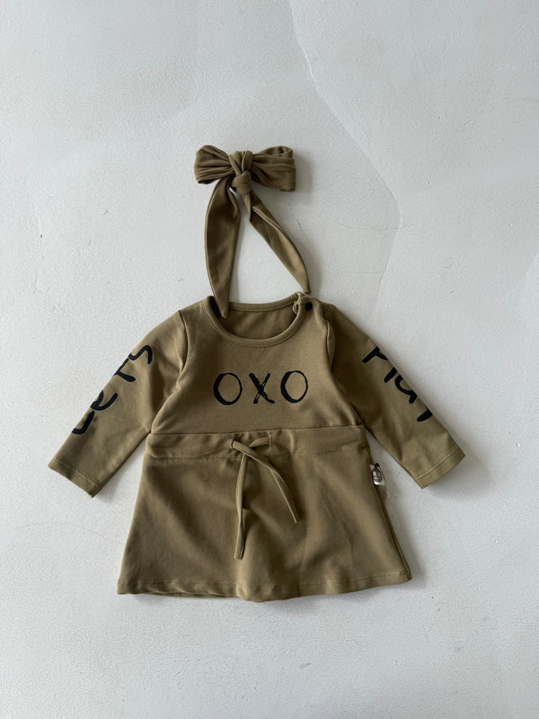 Babykleid und Haarband mit OXO-Print | RG Brand | 6 Monate–4 Jahre | RG225
