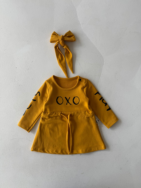 Babykleid und Haarband mit OXO-Print | RG Brand | 6 Monate–4 Jahre | RG225