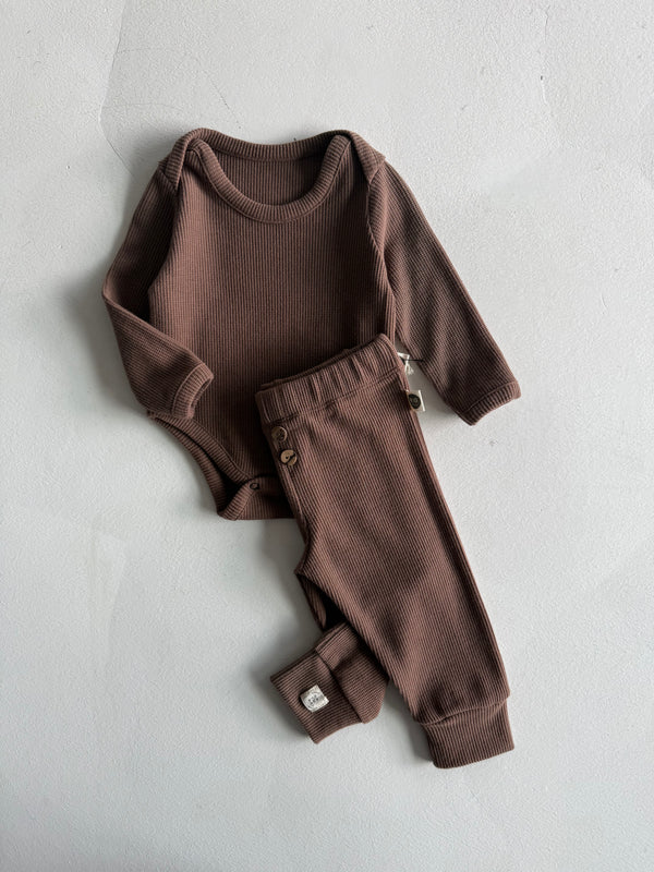 Baby Girl and Boy Natural Waffle Two-Piece Set | 6 Months – 3/4 Years | Soft Textured Baby Set | RG255