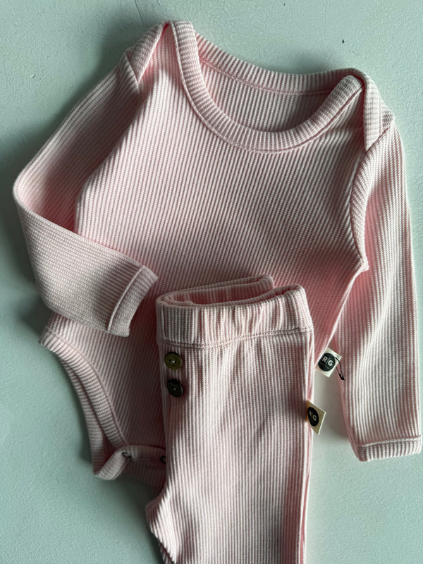 Baby Girl and Boy Natural Waffle Two-Piece Set | 6 Months – 3/4 Years | Soft Textured Baby Set | RG255