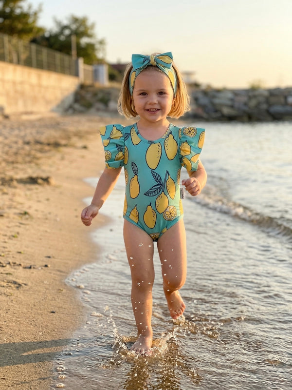 Kız Bebek Tam Likralı Çabuk Kuruyan Mayo Seti | RG Brand | 6 Ay–4 Yaş | RG281