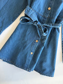 Jeanskleid für Mädchen | 9–15 Jahre | Blau | Mit Gürtel, Knöpfen und langen Ärmeln | RG Brand | RG3713