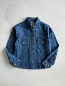 Genç Kot Gömlek – 9–15 Yaş | Mavi Denim | Çift Cepli, Düğmeli, Uzun Kollu Genç Kot Üst Giyim