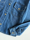 Denim-Hemd für Teenager | 9–15 Jahre | Blau, Dunkelblau | Zwei Taschen, Langarm | RG Brand | RG3714