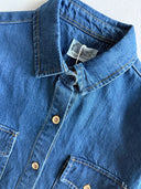 Denim-Hemd für Teenager | 9–15 Jahre | Blau, Dunkelblau | Zwei Taschen, Langarm | RG Brand | RG3714