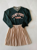 Genç Önü Baskılı Kısa Pileli Etek 2'li Set