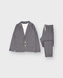 Erkek Çocuk 3’lü Pamuk Keten Takım Elbise (Ceket + Pantolon + T-Shirt) | 9–15 Yaş | Özel Gün Kombini