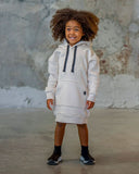 Kabartmalı Baskı Detaylı Çocuk Kapüşonlu Sweat Elbise - RG brand
