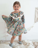 Kız Çocuk Çiçek Desenli Fırfırlı Yaka Elbise - RG brand