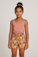 Kız Genç Limon Desenli 2'li Mayo Takımı + Saç Bandı | 9-15 Yaş | Hızlı Kuruyan