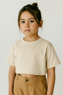 Kız Çocuk Crop Tişört 3-9 Yaş