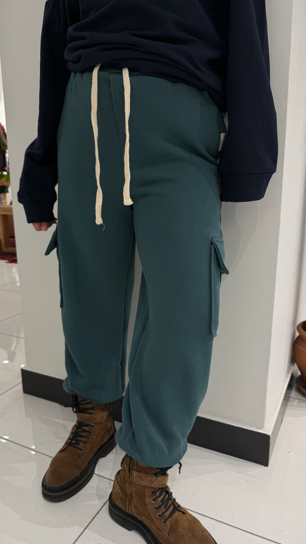 Genç Çocuk Jogger Pantolon | Kargo Cepli Lastikli Bel | 9–15 Yaş | Kız & Erkek | RG3744