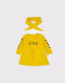 OXO Baskı Desenli Bebek Elbisesi ve Saç Bandı