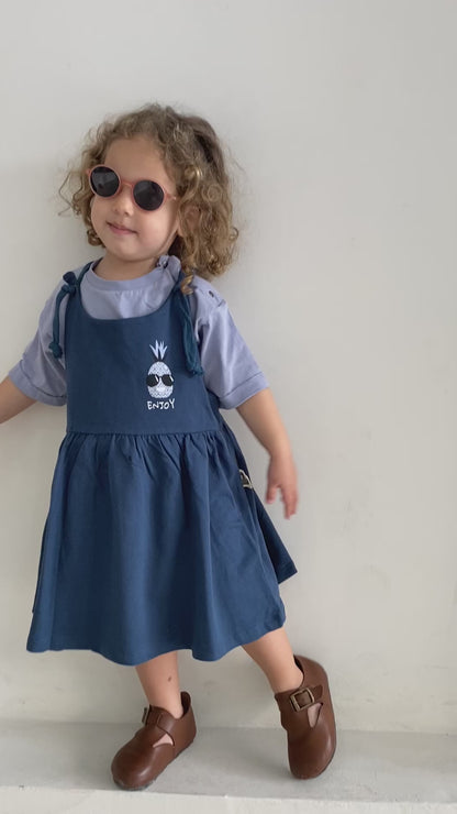 Girl's Overall Dress with T-Shirt