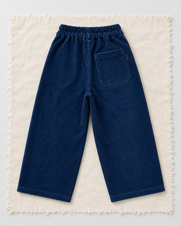 RG Brand RG1776 lacivert bol paça kadife çocuk pantolon, arka görünüm.