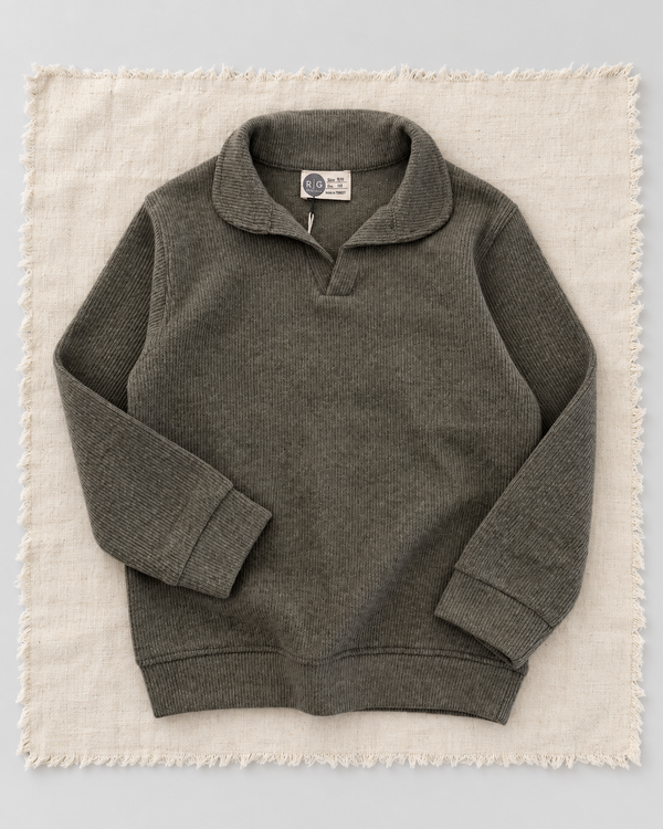 RG Brand RG3728 haki polo yaka Selanik kazak, ön görünüm.
