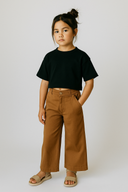 Girl's Linen Bell-bottom Trousers