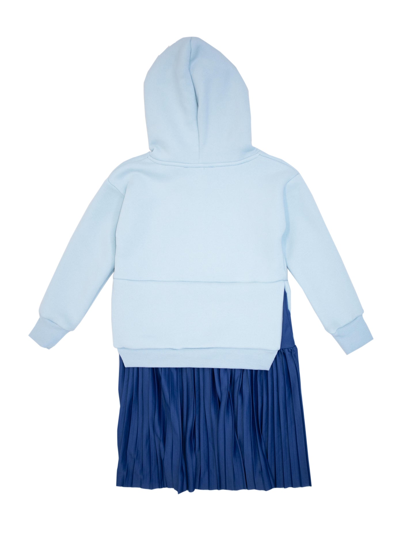Çocuk Kapüşonlu Altı Pileli Sweat Elbise