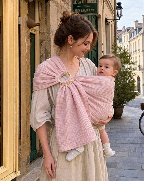 Ring Sling Baby Carrier | 100% Cotton | From Newborn | Gold & Silver Rings | RG Brand | RG370